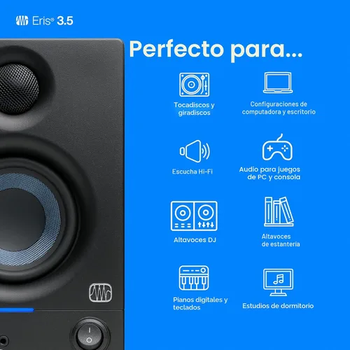 Vista 3 de PreSonus Monitores de estudio con alimentación Eris 3.5, par — 3.5" Activo