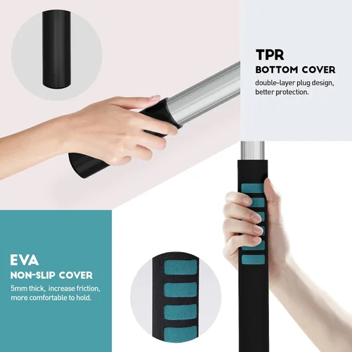 Vista 9 de TelesPro Escobilla de ventana de alto alcance de 20 pies con poste de extensión de 5 a 12 pies, herramienta de limpieza de ventanas con poste