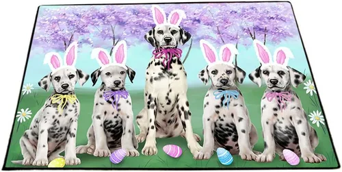 Vista 25 de Doggie of the Day Dalmatian Dogs Floor Mat - 4th of July Independence Day - Best Dog Doormat - Protector Decor - Unique Portrait Art - Premium