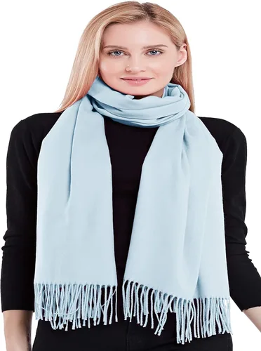 Vista 4 de CJ Apparel 100% Cashmere Shawls Shawl Scarf Wrap Stole Scarves Wraps Stoles Azul bebé