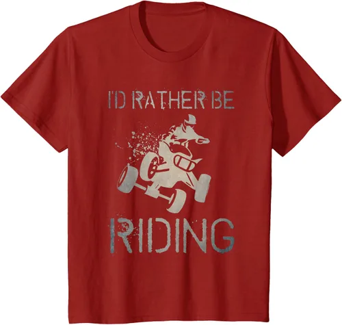 Vista 74 de Camiseta gráfica I'd Rather Be Riding ATV Quad Racing Rider de 4 ruedas, Negro