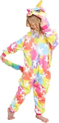 Vista 37 de Pijama de unicornio unisex para niños, enteritos para disfraz, Halloween