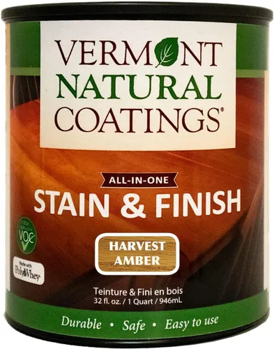 Vista 31 de Vermont Natural Coatings PolyWhey Stain & Finish - Champlain Blue - Cuarto de galón