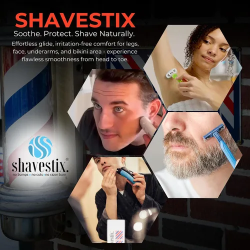 Vista 4 de Barra de crema de afeitar de tamaño de viaje de 2.75 onzas Barber Shop – Barra de crema de depilación para hombres Shavestix Shave Stick Sub