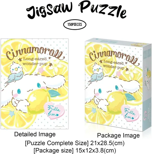 Vista 3 de Rompecabezas Cinnamoroll de 150 piezas – Juegos para la vinculación familiar, aumentar las habilidades cognitivas y aliviar el estrés – Personajes