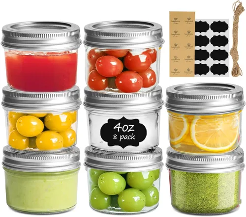 Vista 18 de ComSaf Frascos Mason Pequeños de 2 oz, 48 Piezas Mini Contenedores Mason, Frascos Pequeños para Conservas, Mini Frasco de Vidrio con Tapas