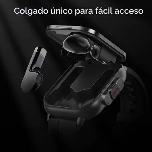 Vista 4 de Reloj inteligente con auriculares, relojes con correa de silicona, pantalla de 2.01 pulgadas, reloj rastreador con auriculares