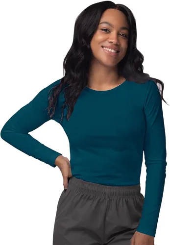 Vista 22 de Sivvan Women's Long-Sleeve Comfort Underscrub Tee, Scrubs Undershirts Aguamarina (Aquamarine)