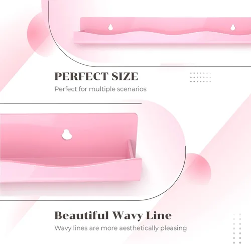 Vista 5 de Paquete de 6 estantes de esmalte de uñas, estantes acrílicos Rosa