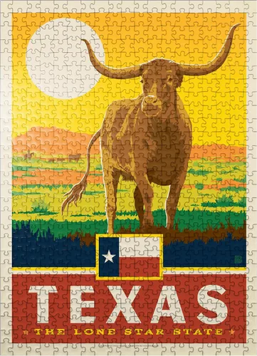 Vista 8 de MyPuzzle Texas: The Lone Star State, State Pride Vintage Poster - Rompecabezas prémium de 100 piezas para adultos