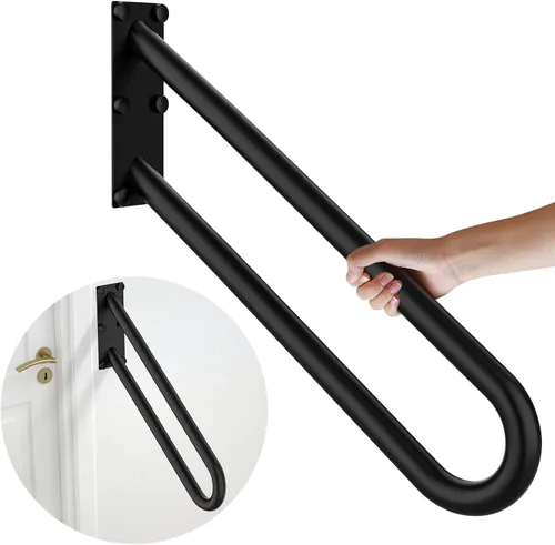 Vista 13 de ZUEXT Pasamanos de acero inoxidable negro aceitado de 28 pulgadas, para 1-5 Negro-2P.
