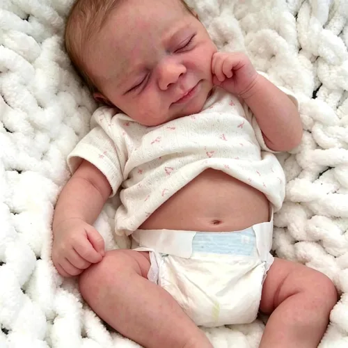 Vista 4 de Anano Muñecas de bebé Reborn de vinilo de cuerpo completo, muñeca de bebé realista de 18 pulgadas, muñeca de bebé recién nacido, muñeca de bebé