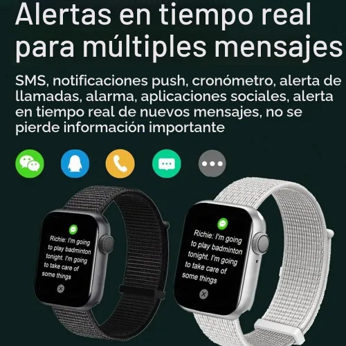 Vista 3 de Reloj inteligente para hombres y mujeres para teléfonos Android iOS compatible con iPhone, pantalla táctil completa rastreador de fitness