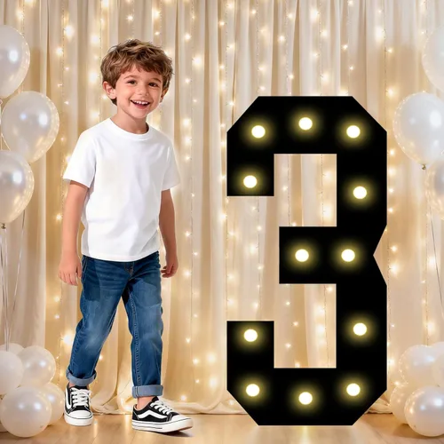 Vista 89 de Pooqla - Números iluminados negros, decoraciones de cumpleaños 50 para hombres Number 50