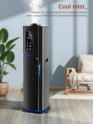 Vista 5 de Humidificadores de 2.64 galones para habitación grande, niebla cálida y fría de hasta 500 pies cuadrados, difusor de luz ambiental de llenado