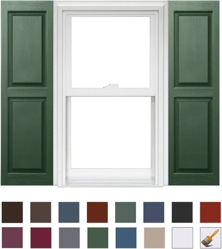 Vista 9 de Persianas de vinilo Homeside con panel elevado (1 par), 14-1/2 pulgadas x 59 pulgadas, color azul índigo 610 Azul Ingido