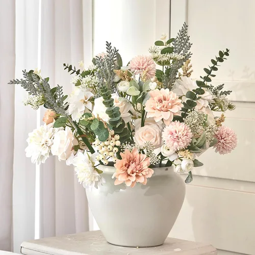 Vista 8 de Anna's Whimsy Ramos de flores artificiales, ramos de flores artificiales de seda para bodas, decoración de mesa del hogar, centros de mesa de boda