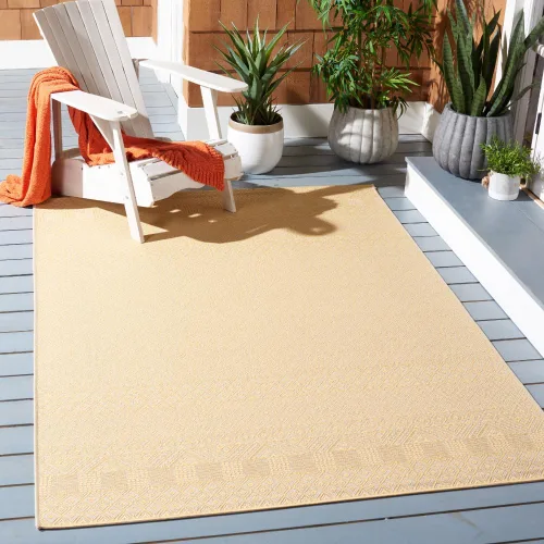 Vista 40 de SAFAVIEH Alfombra lavable para exteriores, colección Courtyard de 2.3 x 6.7 pies, beige y azul aguamarina, no desprende pelusa y es fácil