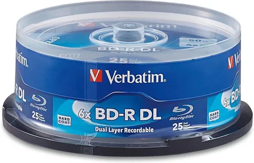 Vista 6 de Verbatim BD-R 25GB 16X Disco de Medios Grabables Blu-ray - Husillo - 97238, Con Marca, Paquete de 10