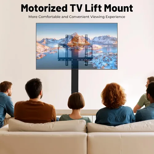 Vista 6 de Soporte de TV motorizado para 26 a 57 pulgadas, soporte de televisión de elevación vertical con control remoto, soporte de TV de elevación