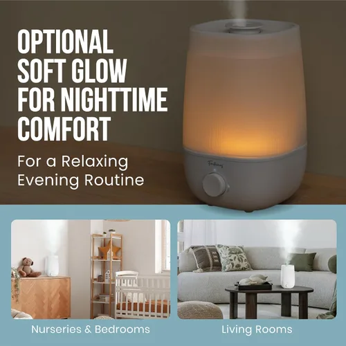 Vista 5 de Fontaines Luxury - Humidificador de vapor frío con llenado superior - Rocío ultrafino de 360°, funcionamiento silencioso, tanque apto