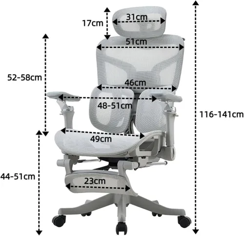 Vista 2 de Ergonomic Office Chair High Back Mesh Desk Chair with Adjustable Lumbar Support，Armrests and Headrest Computer Chair Wide Seat Task Chair(Black