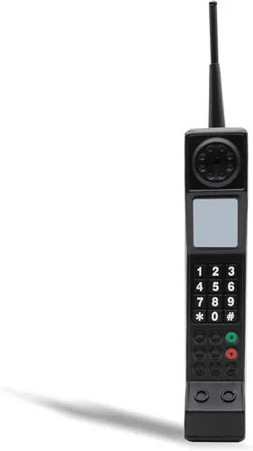 Vista 3 de Teléfono falso Prop Retro Teléfono, teléfono de los años 90 para el hogar (negro)