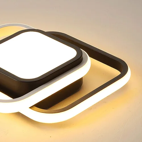 Vista 5 de TFCFL Lámpara de techo LED cuadrada de 10 pulgadas, lámpara de techo moderna de 21 W, luces de pasillo, accesorios de iluminación, pantalla acrílica
