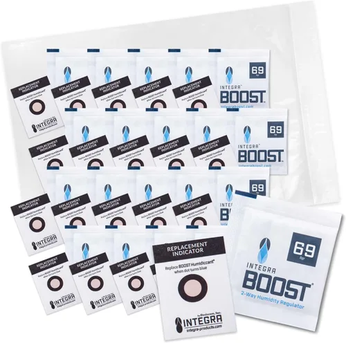 Vista 9 de Integra Boost Paquete de control de humedad de 2 vías, conserva el sabor y controla la humedad al 69% de RH, absorbente de humedad para hierbas