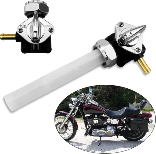 Vista 3 de Válvula de combustible Petcock con rosca macho para Harley FLST FXST FLT FXD 1995-2001 Reemplaza 61338-94D Compatible con Harley FLST FXST FLT FXD