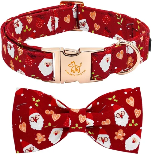 Vista 7 de Elegant little tail - Collar de otoño para mascotas con corbatín, lindo collar de Halloween con estampado de flores y calabaza para cachorros