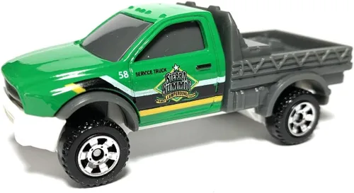 Vista 2 de Matchbox 2020 MBX Mountain 77/100 - Camión de trabajo Ram (verde)