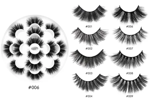 Vista 6 de DYSILK Pestañas postizas naturales de visón 6D, aspecto dramático, pestañas postizas esponjosas, extensión de maquillaje, pestañas largas hechas a