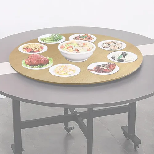Vista 11 de Tocadiscos de comedor de 80/90/39.4 in, bandeja giratoria para servir, bandeja de servir Lazy Susan, pantalla giratoria para servir, centros
