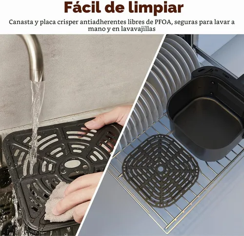 Vista 7 de JOYAMI Freidora de aire de 6 cuartos de galón, freidora de aire con ventana, recetas en línea, 8 funciones de cocción para freír al aire, hornear