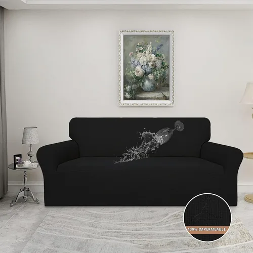 Vista 2 de Easy-Going - Funda de sofá 100% impermeable, funda de sofá con impermeabilidad doble, funda de sofá jacquard elástica, protector de muebles a prueba