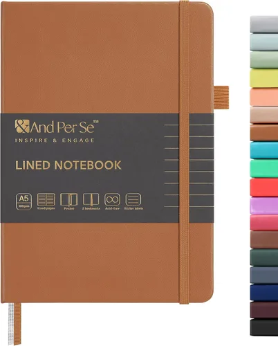 Vista 96 de ⩓ Per Se Cuaderno de Diario con Líneas (3 Paquetes), 160 Páginas Papel Grueso 100GSM, A5 Tapa Dura Cuadernos con Rayas Universitarias para Escribir