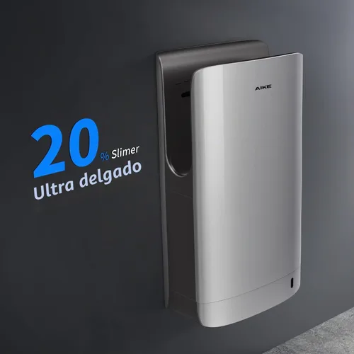 Vista 5 de AIKE - Secador de manos vertical delgado, 110-130 V para baño, elegante plateado AK2065 AIKE Classic Double Sided High Speed Slim Hand Dryer,HEPA