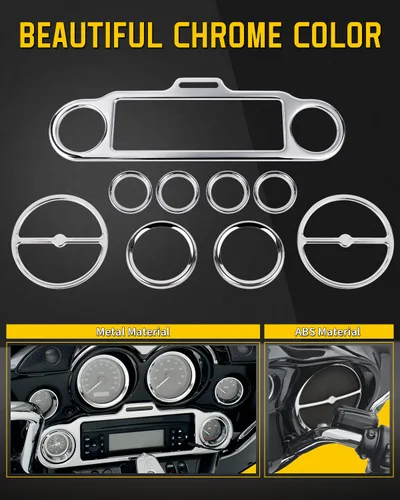 Vista 4 de Anillo de ajuste de altavoz estéreo Accent, 9 piezas, compatible con Harley Davidson 1996-2013 Electra Glide Street Glide Trike Glide