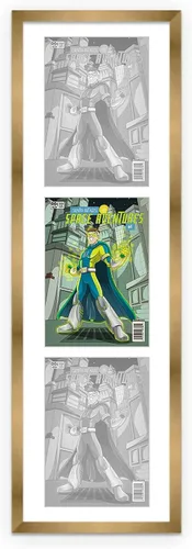 Vista 76 de Marco de cómic blanco mate para cómics publicado entre 1938 y 1955 (marco de madera maciza de cómic de la edad dorada) hecho para mostrar 4 cómics
