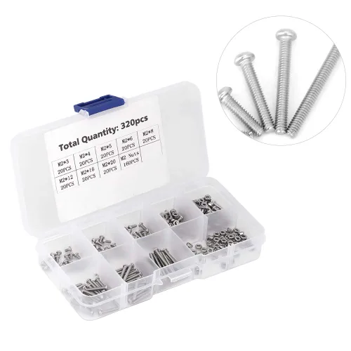 Vista 3 de Walfront 320pcs M2 Tornillos de máquina Set sujetadores herramienta de refuerzo para laptop/disco duro/teclado/teléfono/PC, sujetador