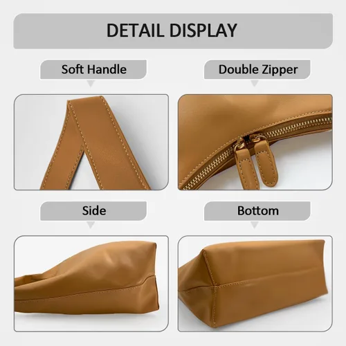 Vista 4 de Bolsos de hombro Crescent retro Y2k 90s Hobo bolsos pequeños de piel sintética para axilas, bolsos de mano de moda 2024