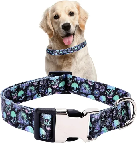 Vista 17 de Collares para perros pequeños, con patrón de impresión 3D, de nailon suave, ajustables, para perros pequeños, medianos, grandes, hembra, niño 1