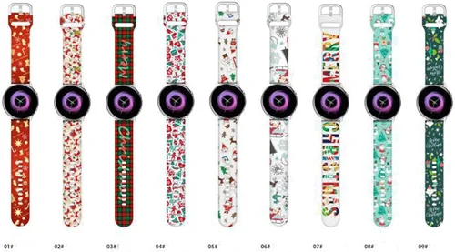 Vista 6 de Elegante correa de reloj de Navidad transpirable compatible con Samsung Galaxy Watch de 1.654 pulgadas/Active/Active2 1.57/1.732 pulgadas/Galaxy