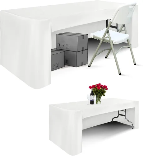 Vista 16 de ABCCANOPY Mantel rectangular de 6 pies para mesas rectangulares, de poliéster, lavable, para banquetes, bufé, fiestas, vacaciones, cenas, bodas