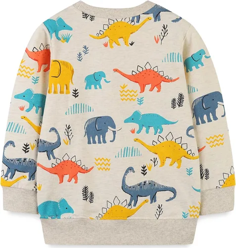 Vista 2 de NUBEEHOHO Sudaderas de algodón para niños pequeños, camisetas casuales de manga larga, ropa de invierno para niños, suéter 2T-8T