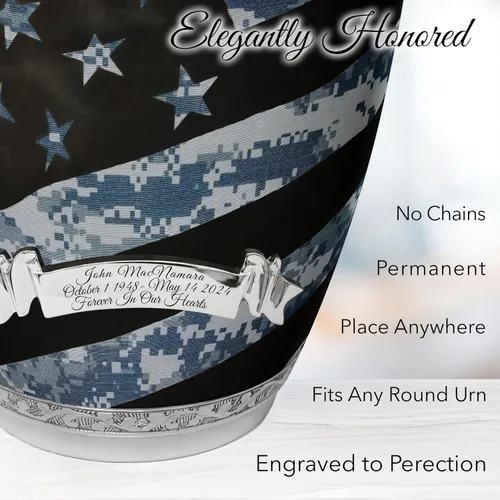 Vista 8 de Urna de Cremación Militar para Cenizas de Adulto Masculino - Urnas Decorativas Bellamente Hechas a Mano y Urnas Militares Personalizadas