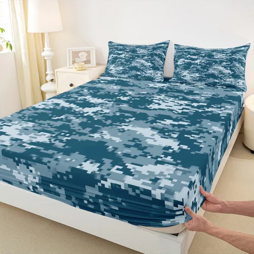 Vista 26 de Sábana bajera ajustable con estampado de leopardo, tamaño individual, juego de ropa de cama rústica con rayas de piel de cebra, decoración