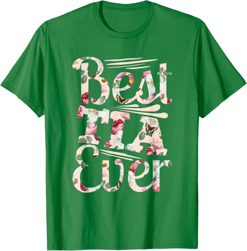 Vista 3 de Camiseta para mujer con texto en inglés "Best Tia Ever" Negro