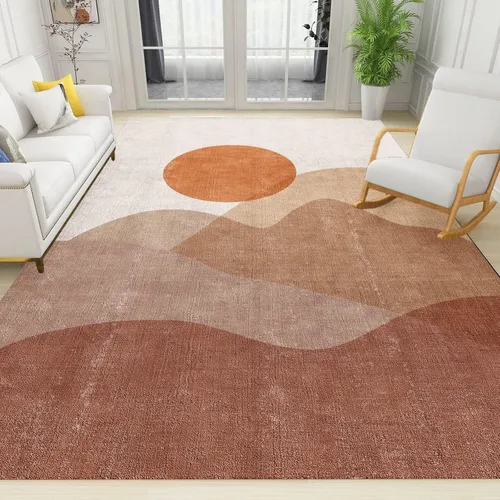 Vista 9 de Alfombra de entrada colorida arcoíris de 2 x 3 pies para baño, alfombra bohemia de mediados de siglo, abstracta de pelo bajo, tapete pequeño